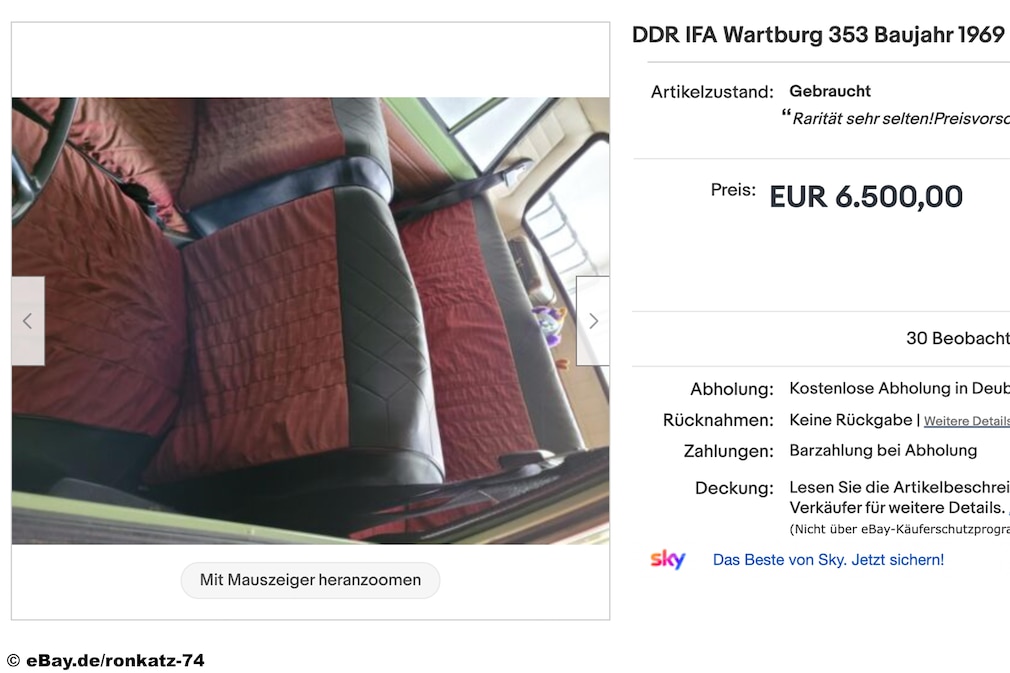 eBay DDR IFA Wartburg 353