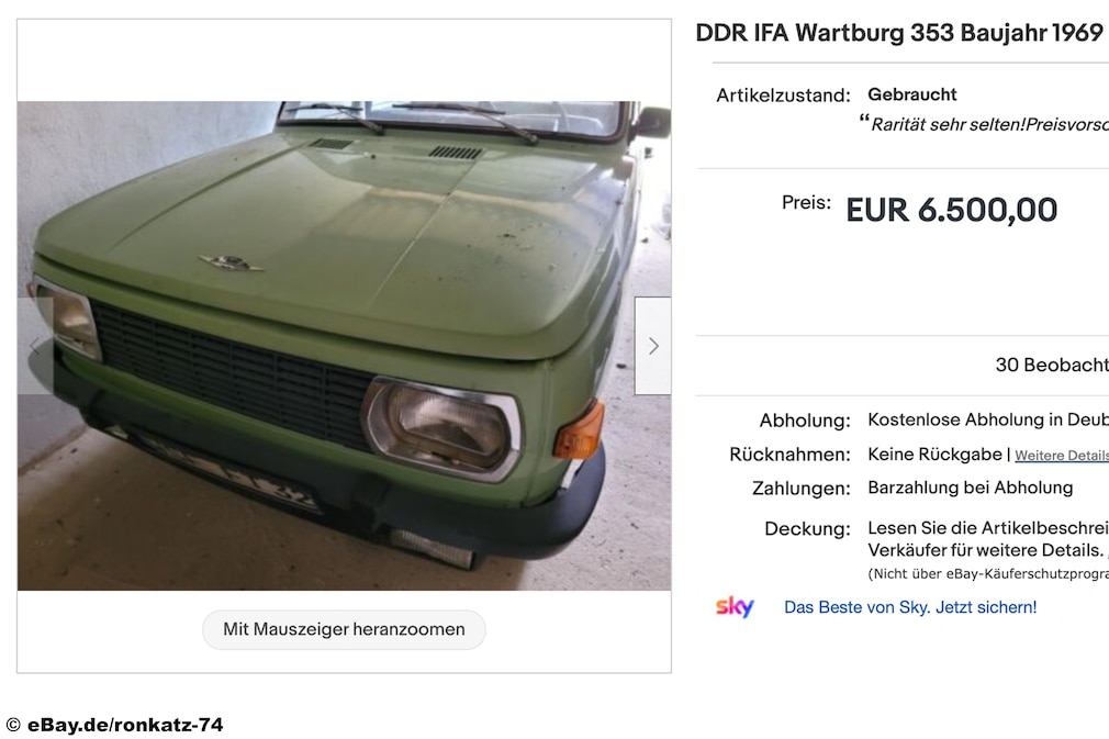 eBay DDR IFA Wartburg 353
