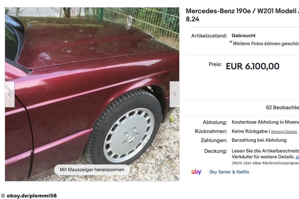 eBay Mercedes-Benz 190e