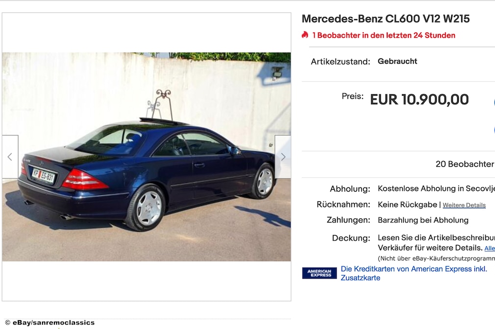 Gebrauchtwagen - eBay Mercedes-Benz CL600 V12 W215 Gebrauchtwagen - eBay Mercedes-Benz CL600 V12 W215