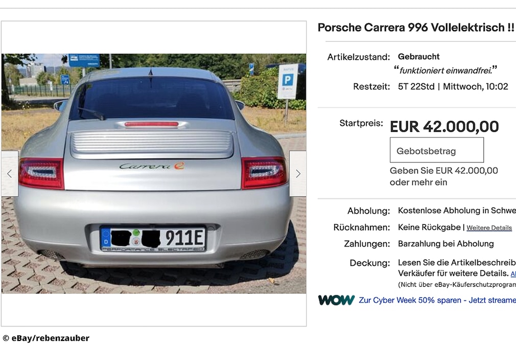 eBay Porsche Carrera 996