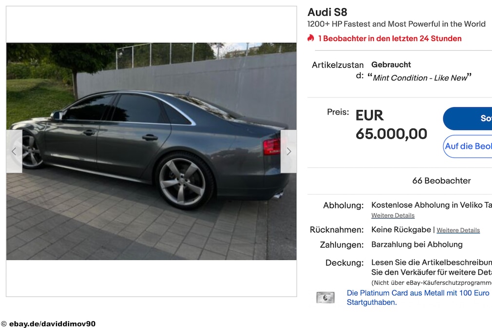 eBay Audi S8
