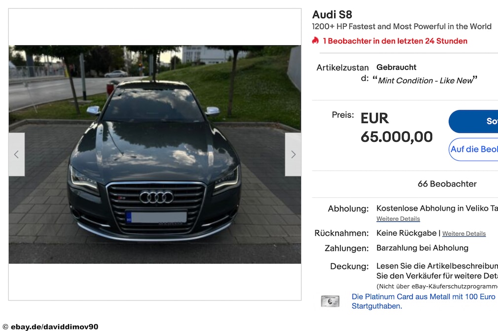 eBay Audi S8