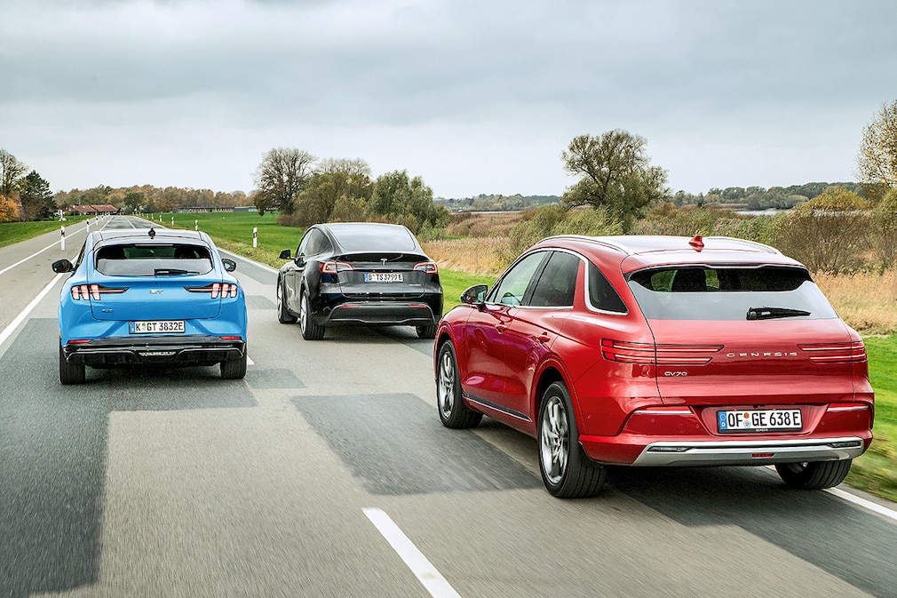 Genesis Electrified GV70 Ford Mustang Mach-E GT Tesla Model Y Genesis Electrified GV70 Ford Mustang Mach-E GT Tesla Model Y