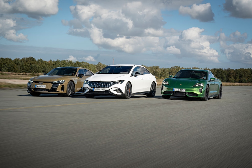 Audi RS e-tron GT Mercedes-AMG EQE 53 4Matic+ Porsche Taycan Turbo