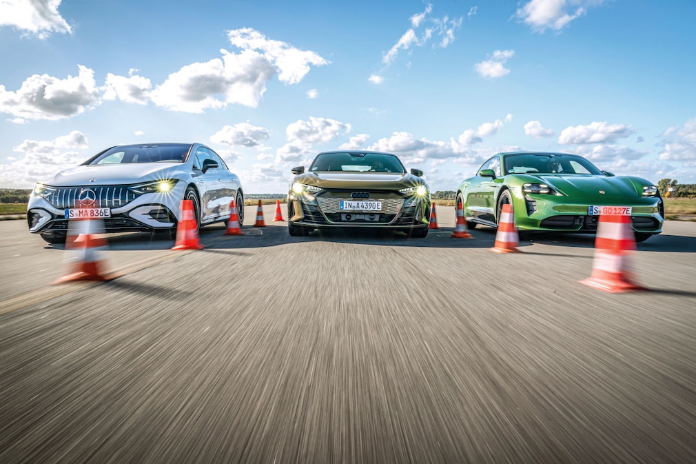 Audi RS e-tron GT Mercedes-AMG EQE 53 4Matic+ Porsche Taycan Turbo