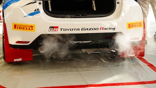 Toyota GR Yaris mit Wasserstoffmotor, H2 Auspuff