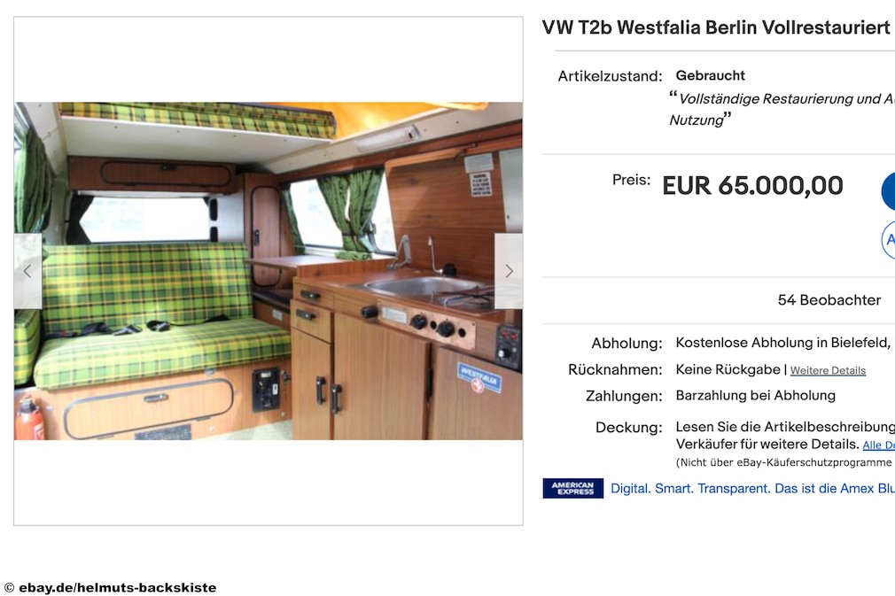 eBay  VW T2b Westfalia