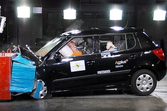 Crashtest Skoda Fabia und Honda Civic