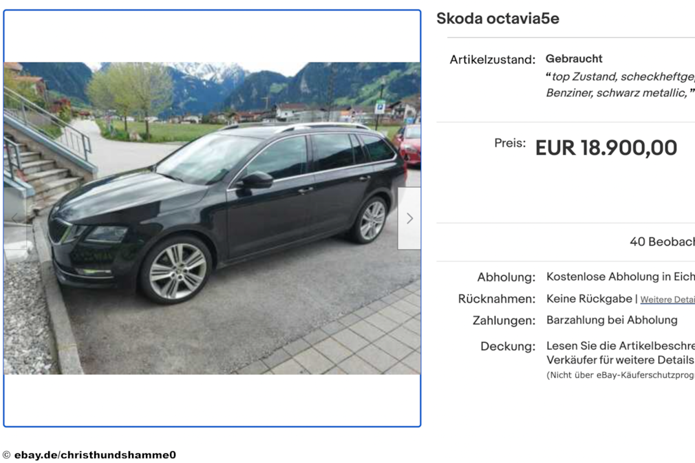 eBay Skoda Octavia 5e