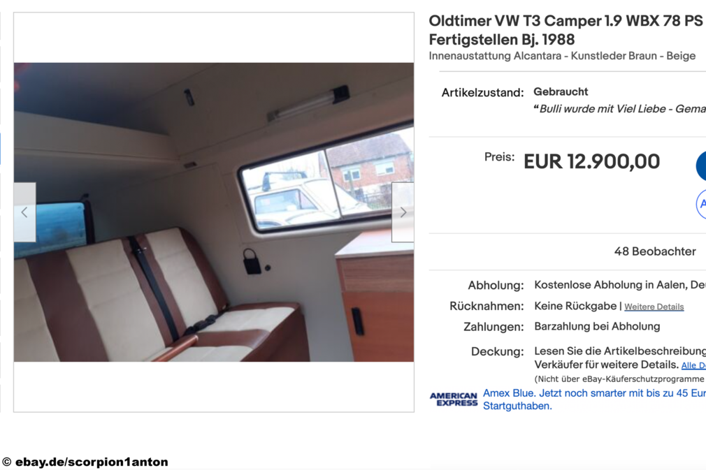 eBay VW T3 Camper 1.9
