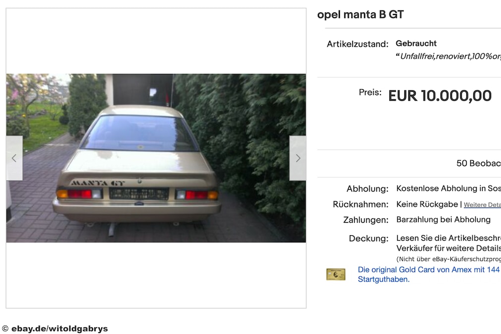 eBay Opel Manta B GT