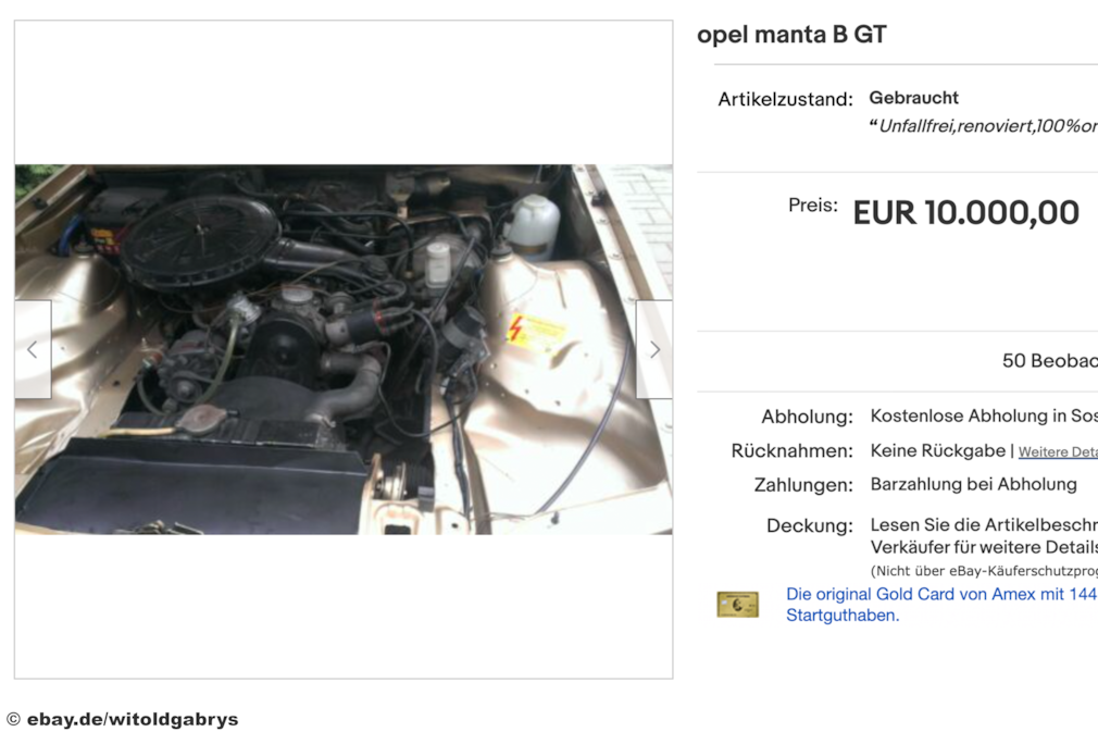 eBay Opel Manta B GT