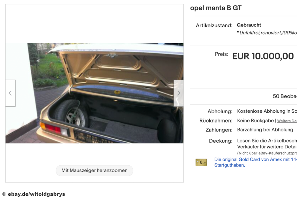 eBay Opel Manta B GT