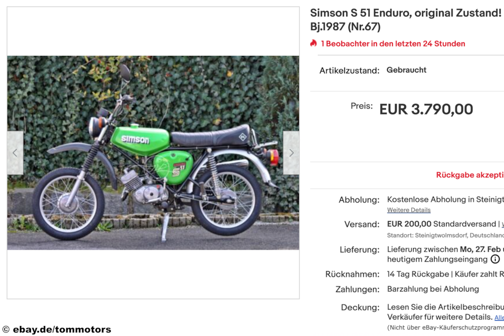 eBay Simson S 51 Enduro eBay Simson S 51 Enduro