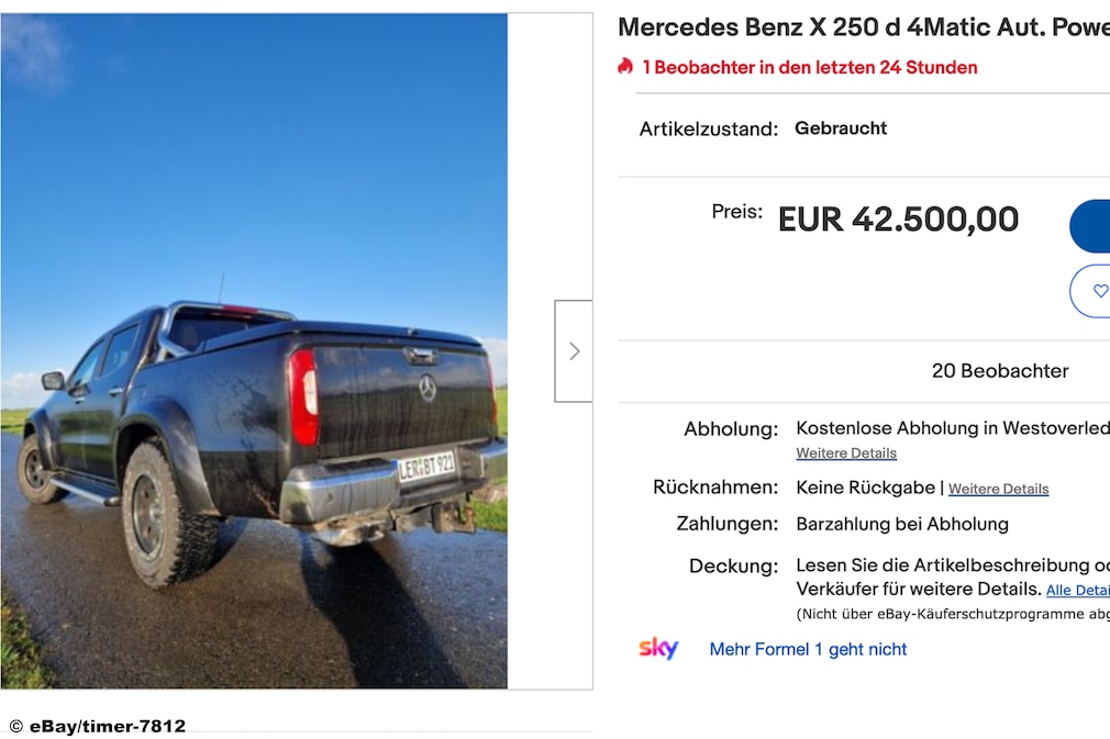 eBay Mercedes X-Klasse 250 d 4Matic