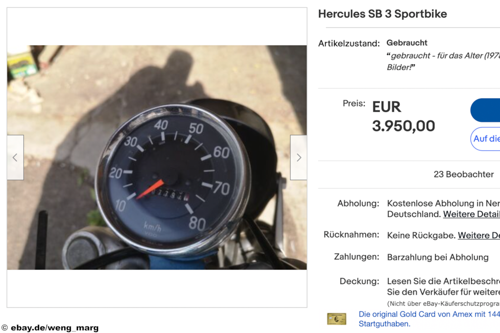 eBay  Hercules SB 3 Sportbike