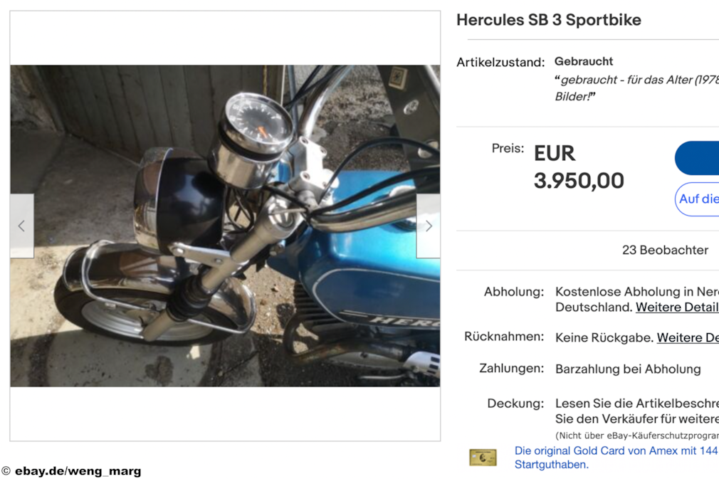 eBay  Hercules SB 3 Sportbike