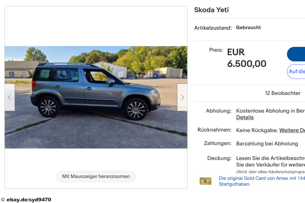 ebay Skoda Yeti