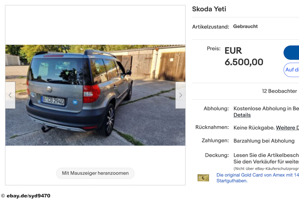 ebay Skoda Yeti