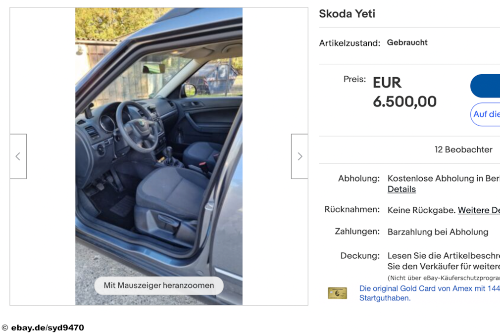 ebay Skoda Yeti