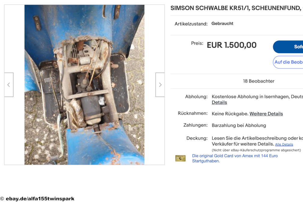 ebay SIMSON SCHWALBE KR51