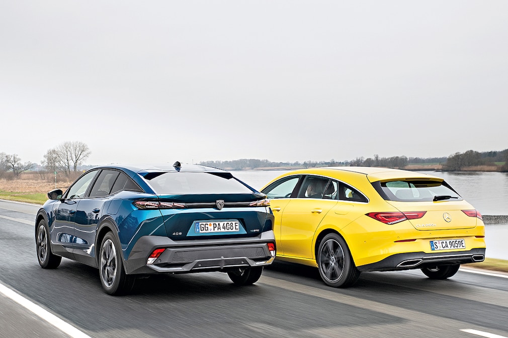 Peugeot 408 Plug-in-Hybrid 225 Mercedes CLA 250 e Shooting Brake