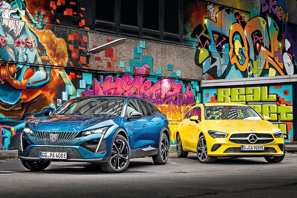 Peugeot 408 Plug-in-Hybrid 225 Mercedes CLA 250 e Shooting Brake