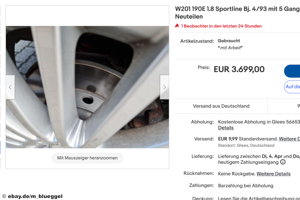 ebay W201 190E 1.8 Sportline
