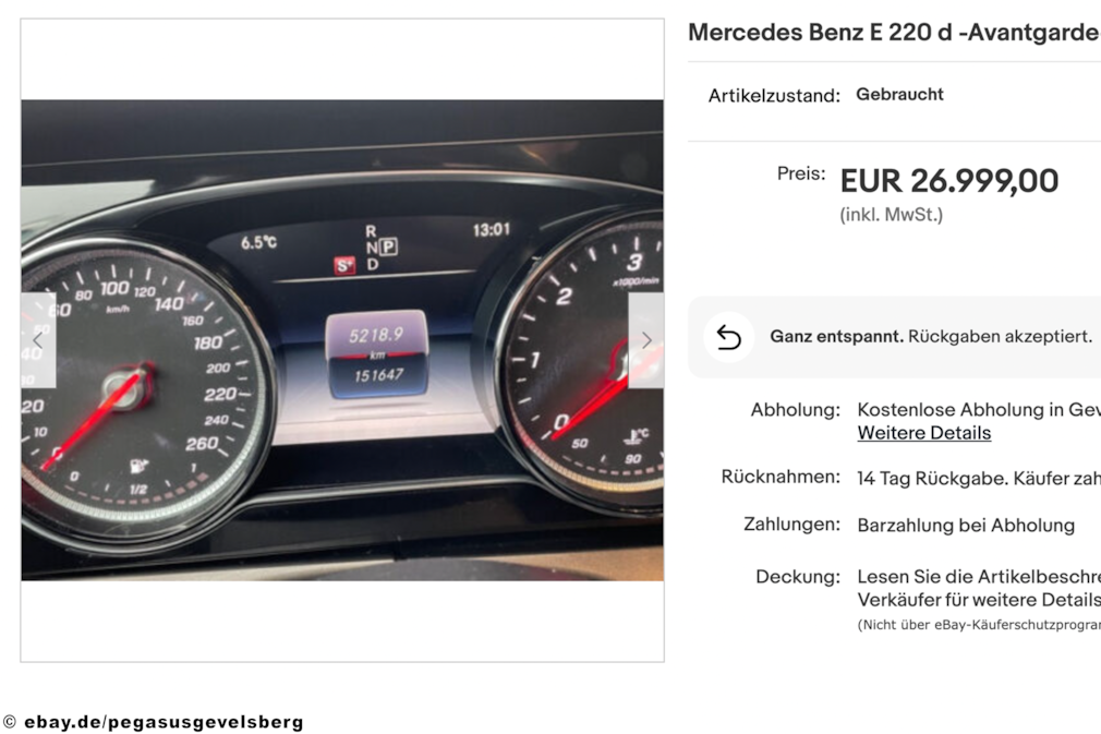 eBay Mercedes Benz E 220 d