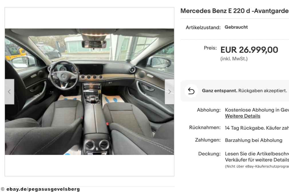 eBay Mercedes Benz E 220 d