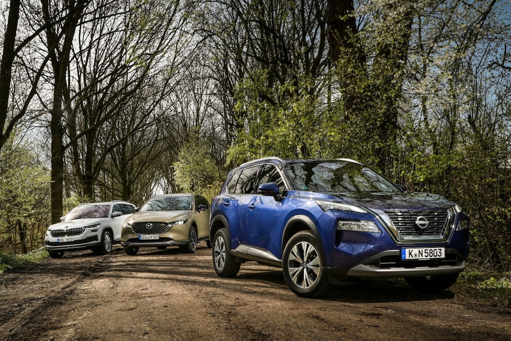 Mazda CX-5 e-Skyactiv G 165 FWD  Nissan X-Trail 1.5 VC-T Mild-Hybrid  Skoda Kodiaq 1.5 TSI ACT
