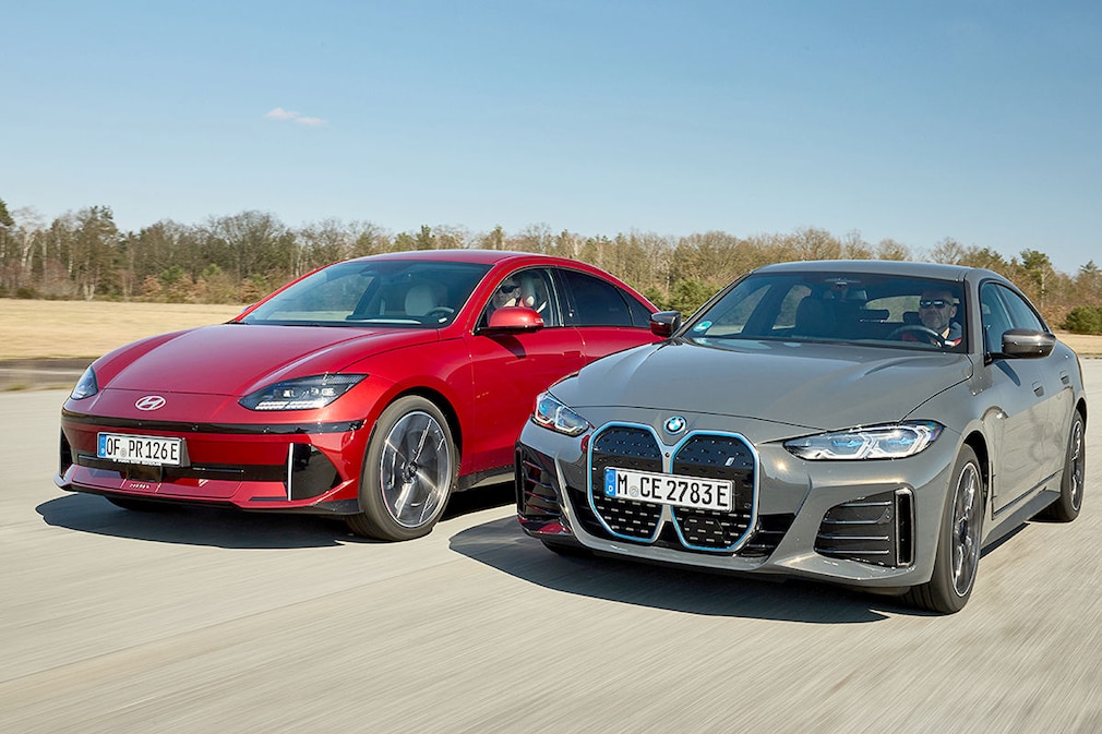 BMW i4 eDrive35 vs. Hyundai Ioniq 6: Elektrolimousinen im Test - AUTO BILD