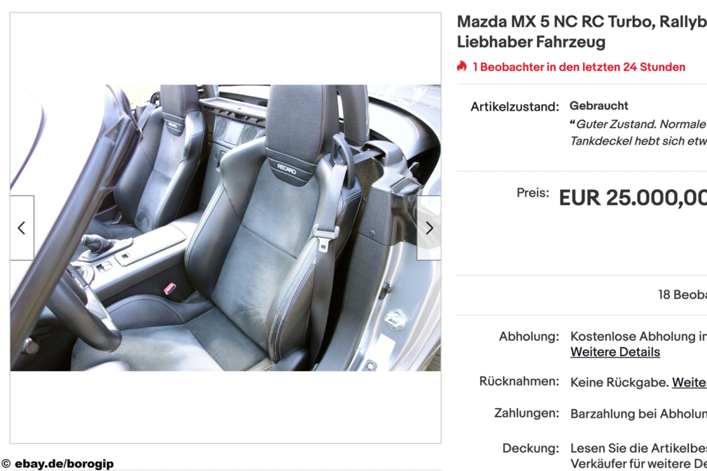 ebay Mazda MX 5 NC RC Turbo