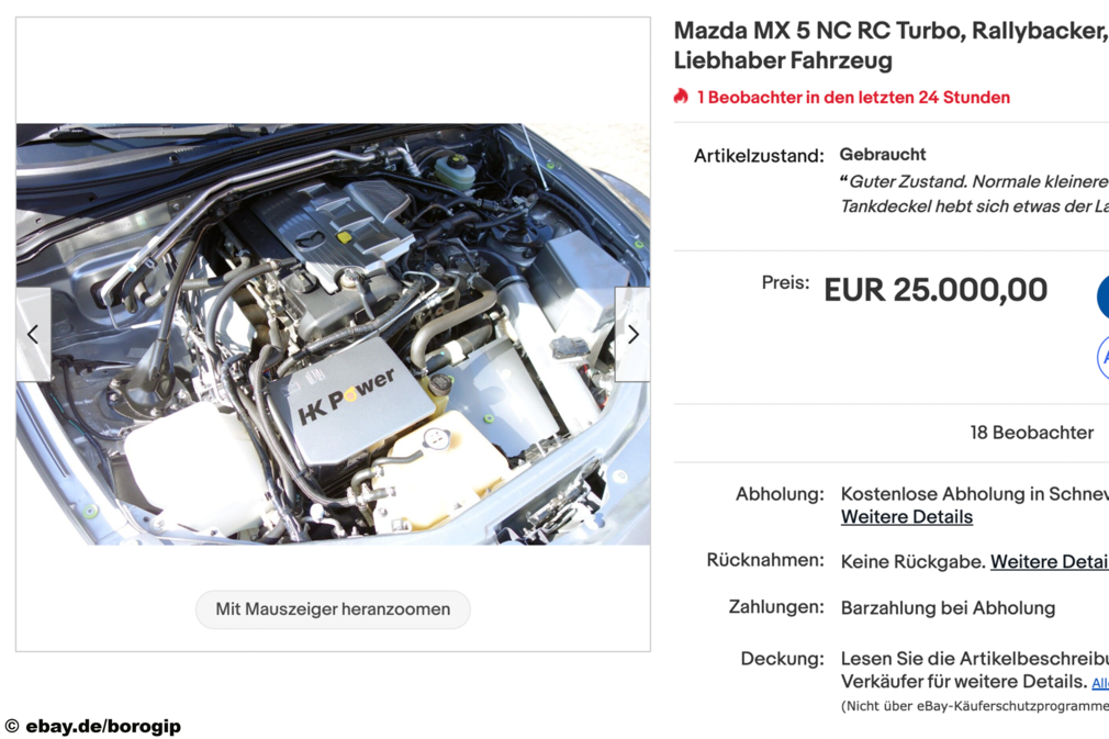 ebay Mazda MX 5 NC RC Turbo