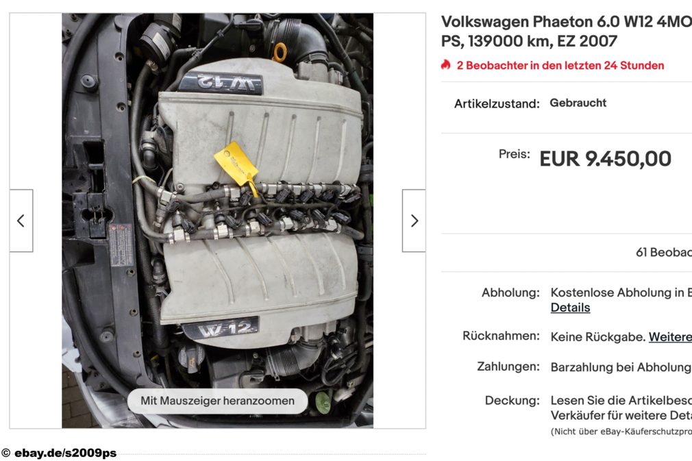 eBay Volkswagen Phaeton 6.0 W12