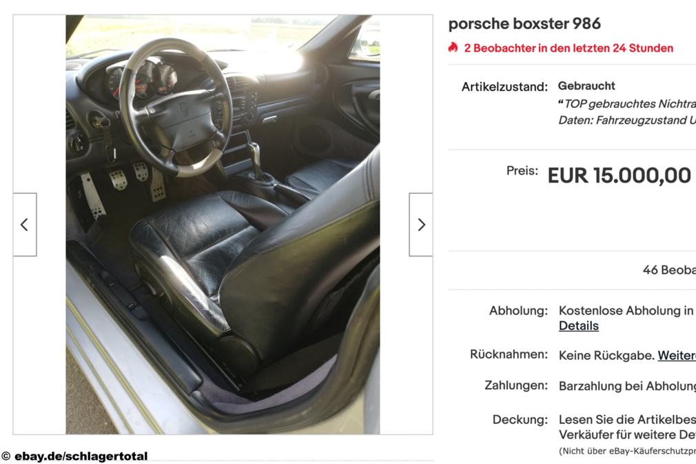 eBay Porsche Boxster 986