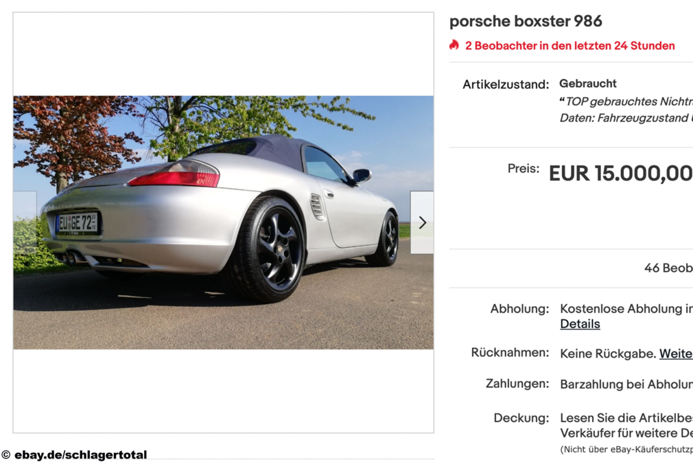 eBay Porsche Boxster 986