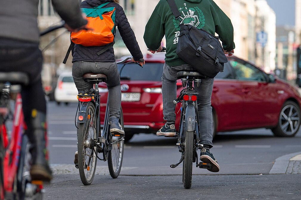 Fahrradfahrer in der Stadt