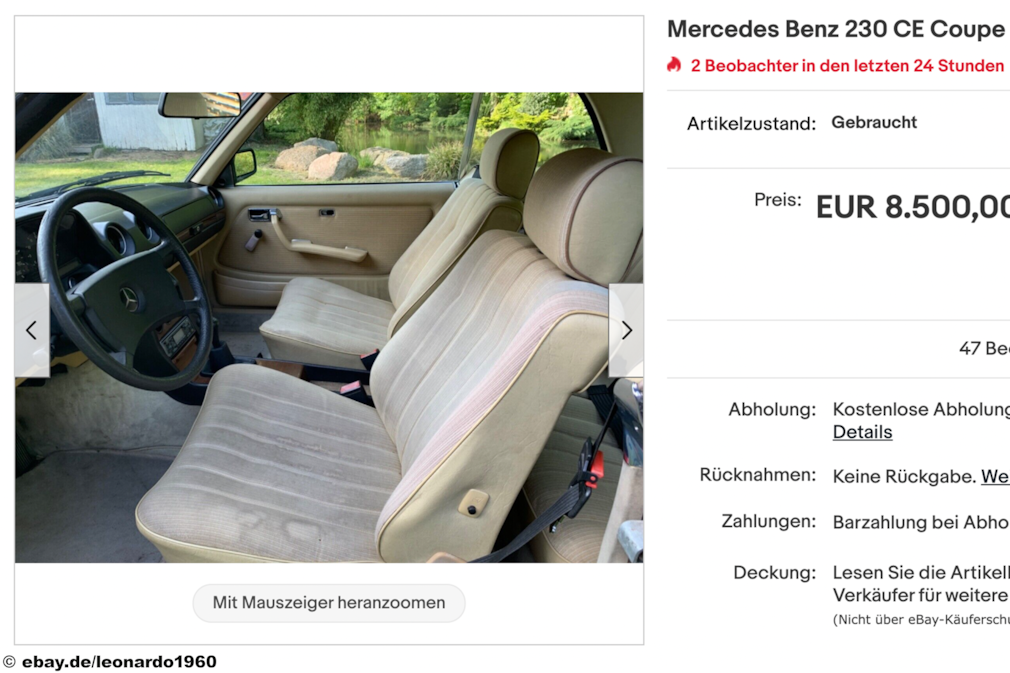 eBay Mercedes Benz 230 CE