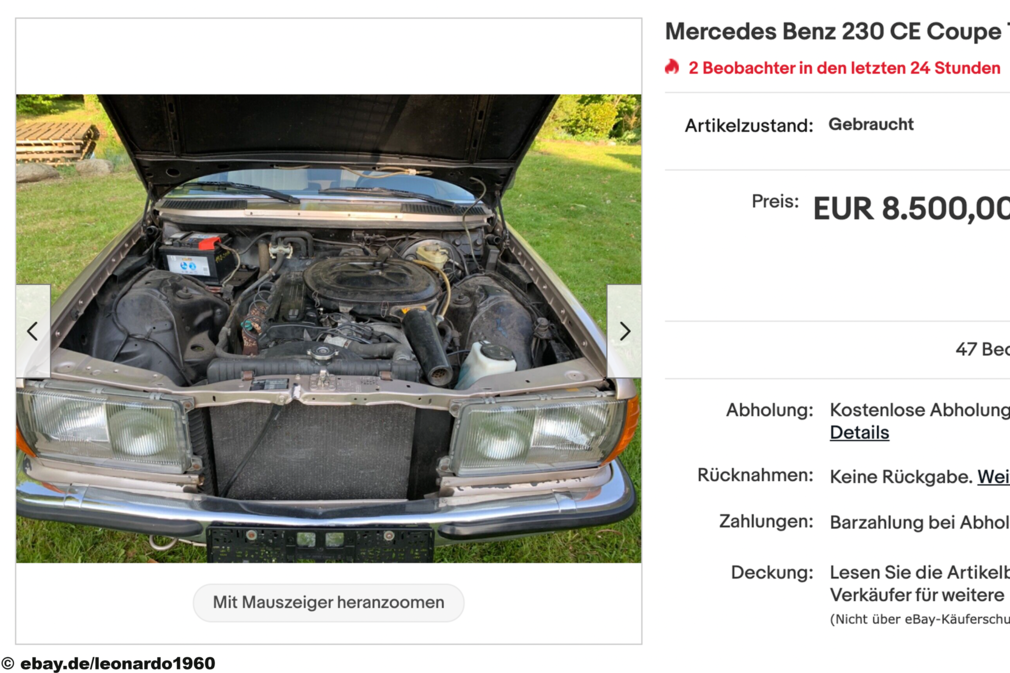 eBay Mercedes Benz 230 CE