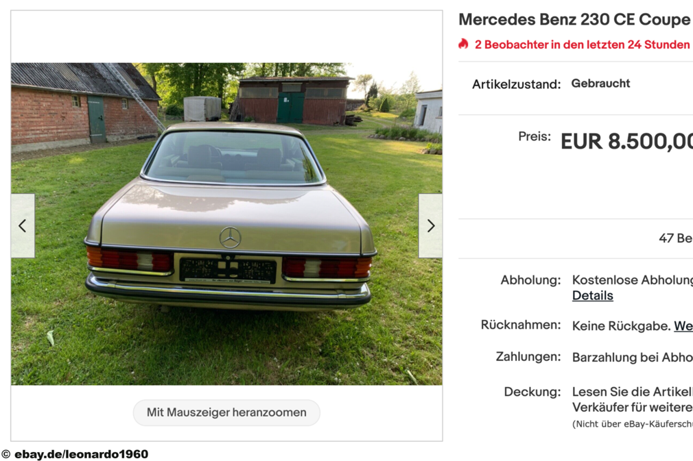 eBay Mercedes Benz 230 CE
