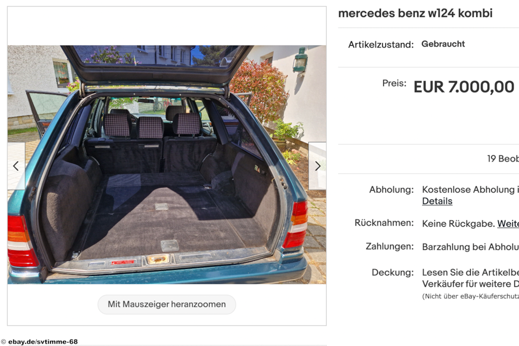 eBay Mercedes Benz W124