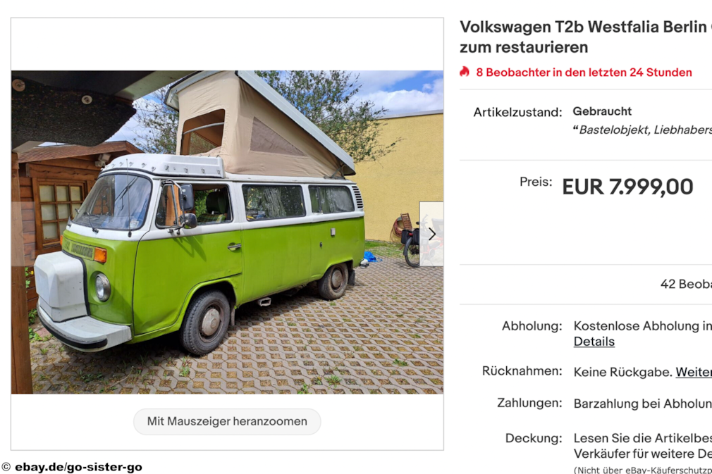 eBay Volkswagen T2b Westfalia Berlin