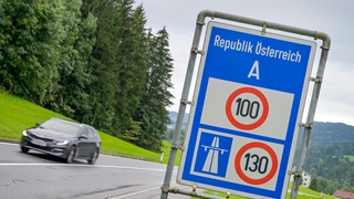 Geschwindigkeitsbegrenzung an der Grenze Vorarlberg, Österreich