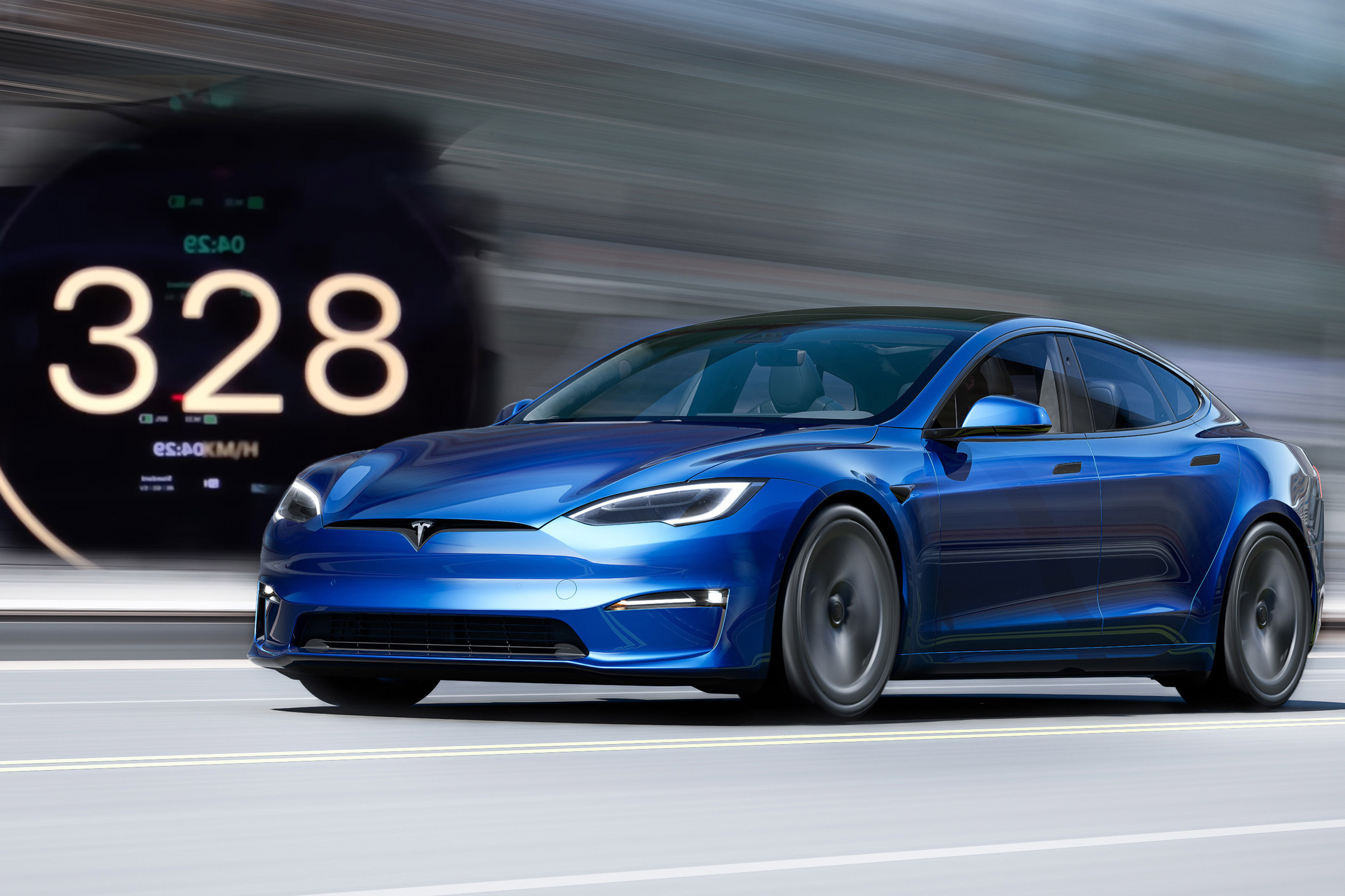 Tesla Model S Plaid (2023) fährt Topspeed - AUTO BILD