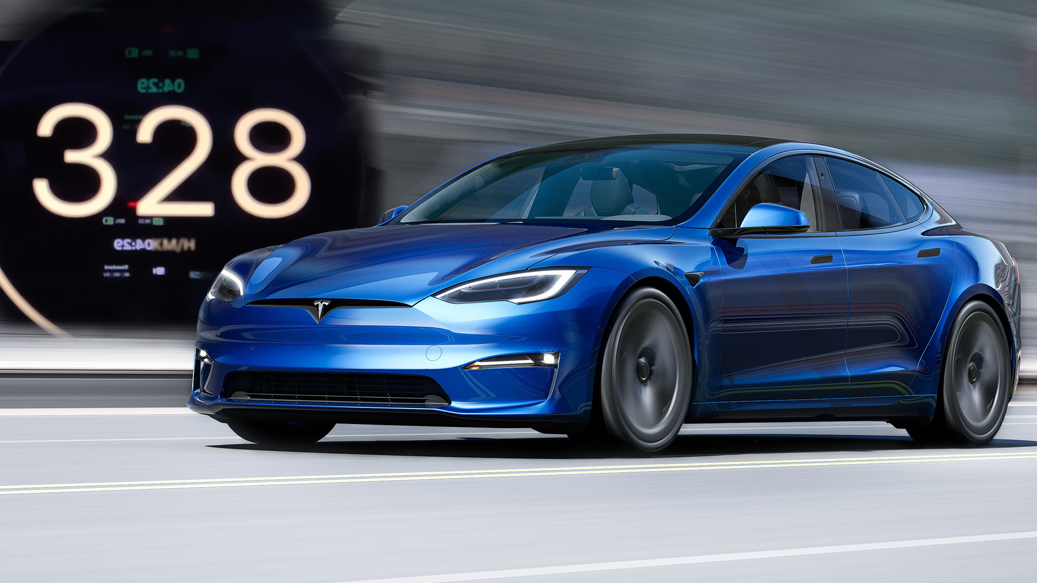 Tesla Model S Plaid 2023 fahrt Topspeed AUTO BILD