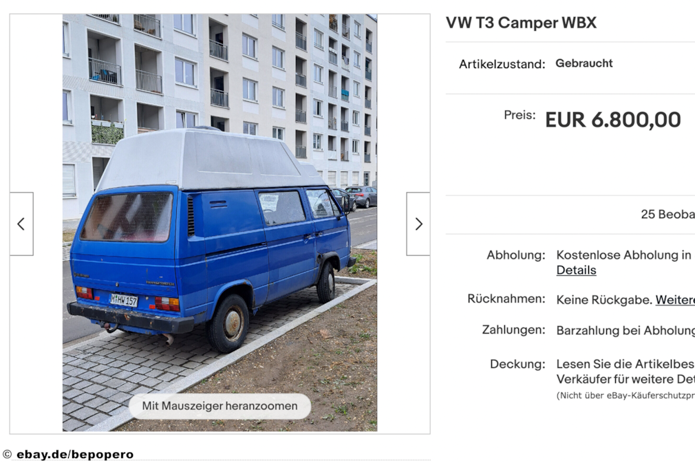 eBay VW T3 Camper WBX