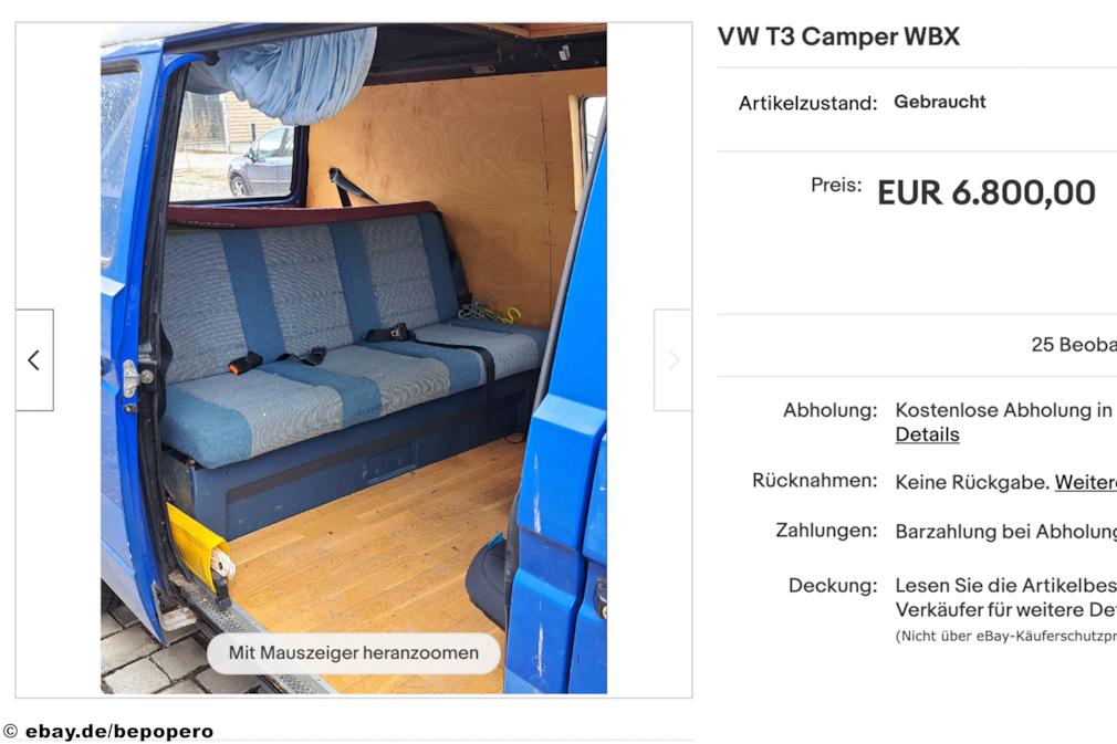 eBay VW T3 Camper WBX