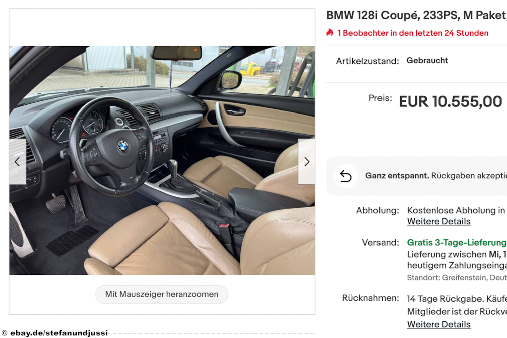 eBay BMW 128i Coupé